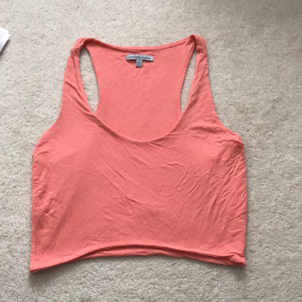 peach colored crop top